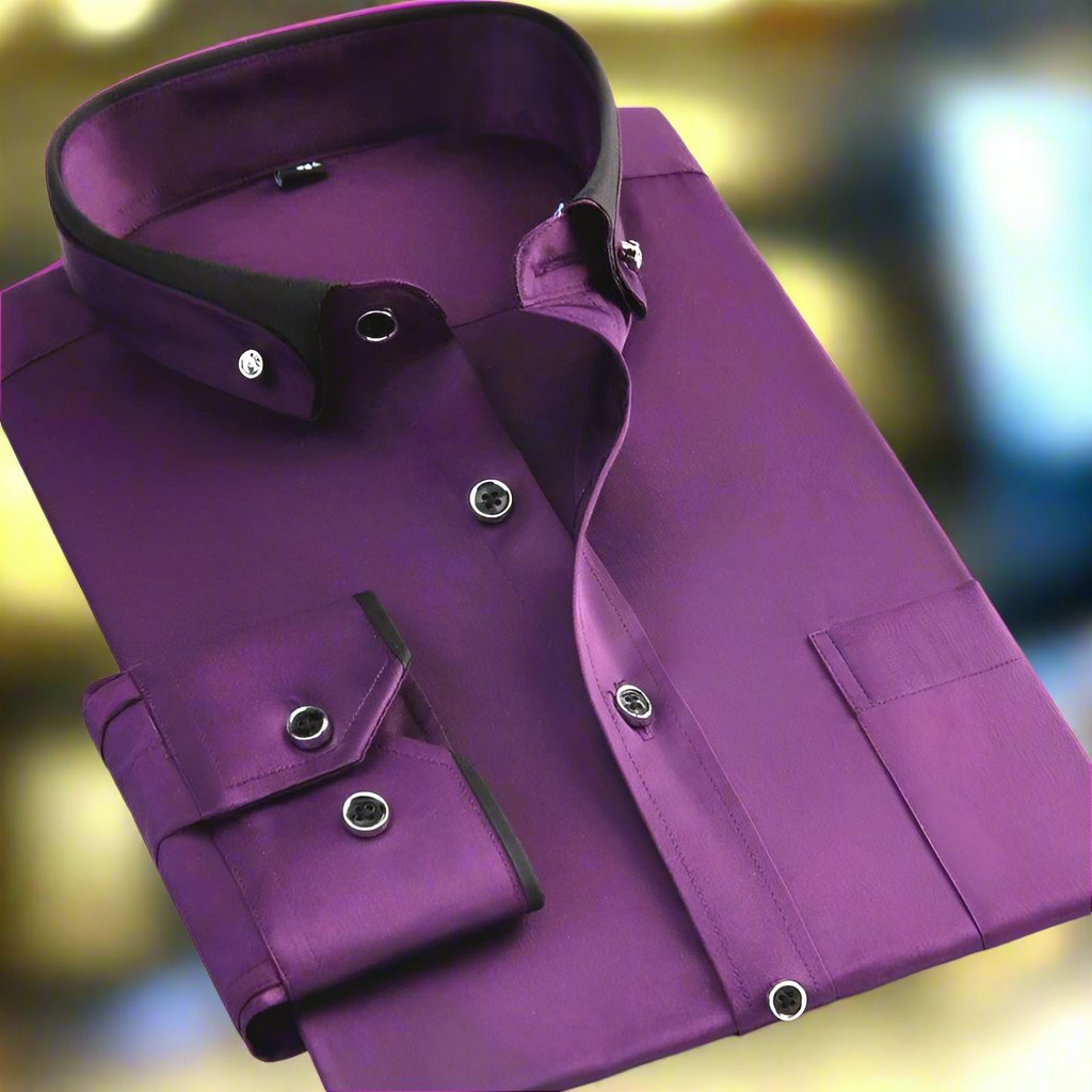 Classic tailored long sleeve shirt in lilac