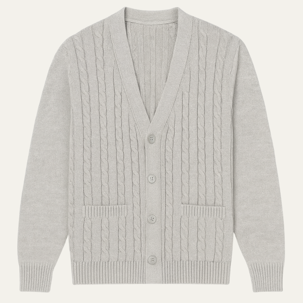 Fall Narrow Cable Knit Button Front Cardigan for Men