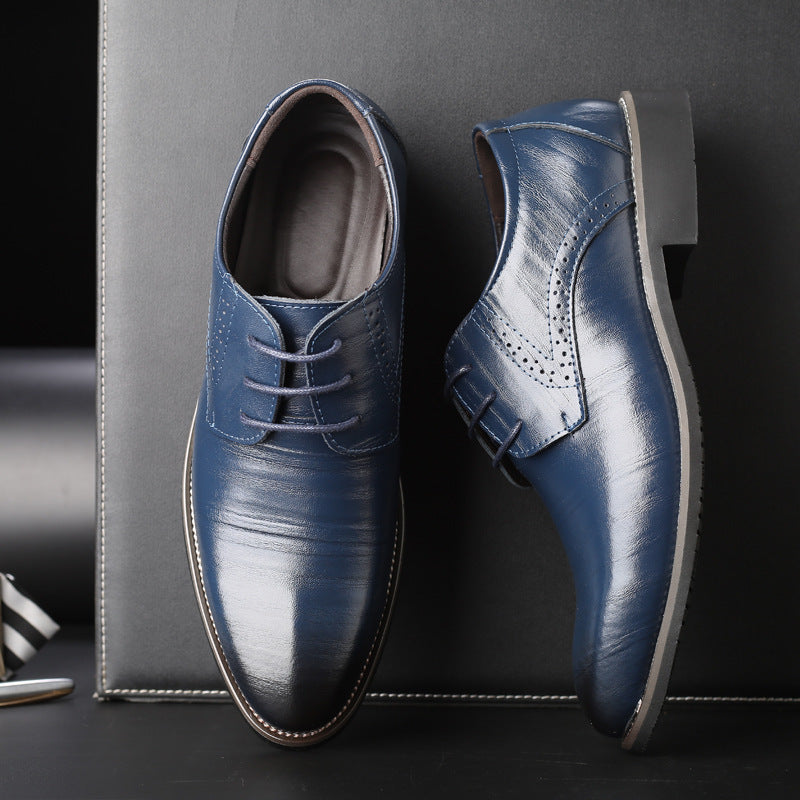 Faux Leather Brogue Detail Oxford Dress Shoes for Men