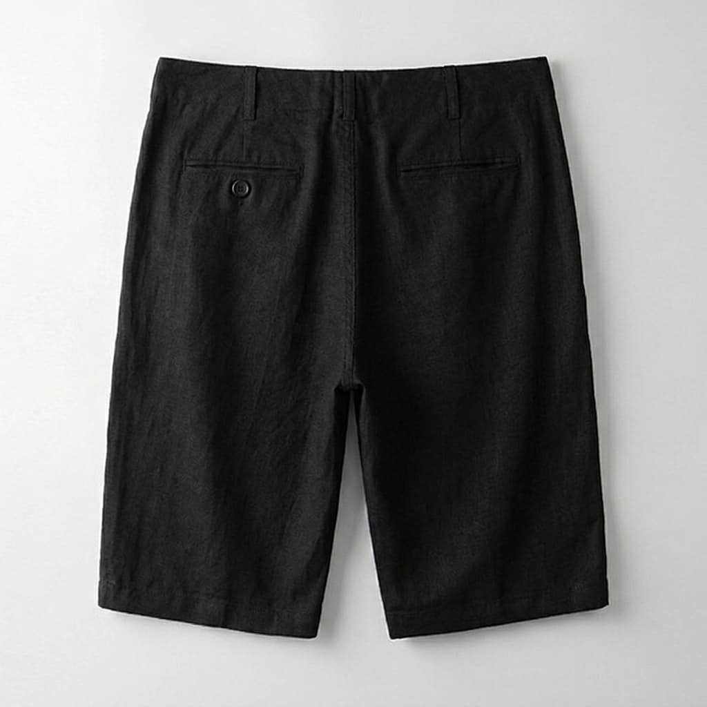 Relaxed tailored pre washed linen short, view 11