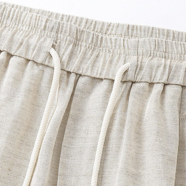 Prewashed linen two piece drawstring set, view 5