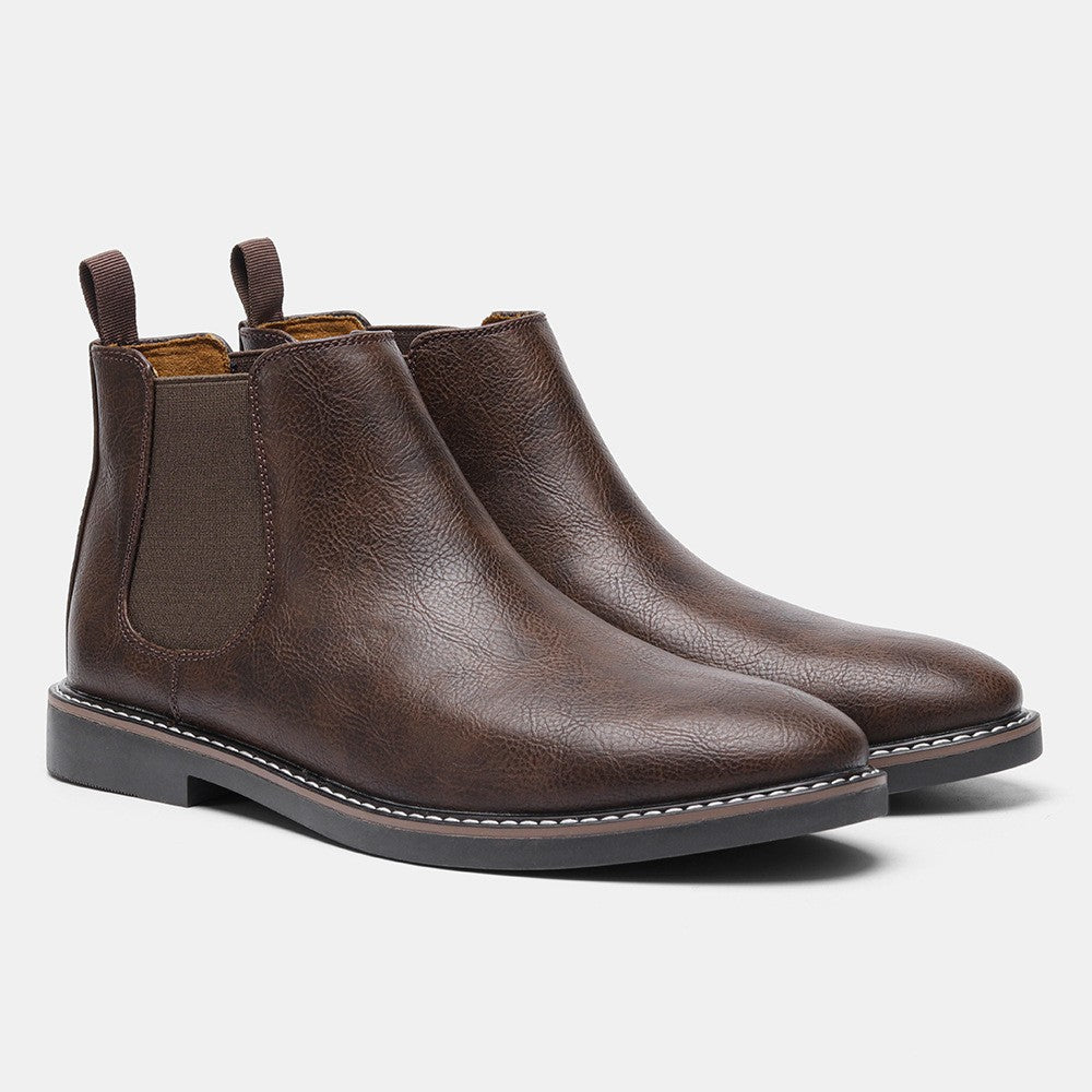 Welt stitched vegan leather Chelsea boot in espresso