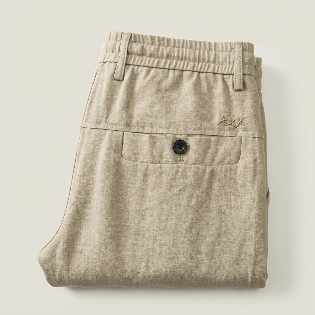 Straight leg linen pants, view 9