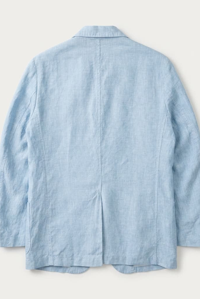Unstructured notch lapel linen blazer, view 3