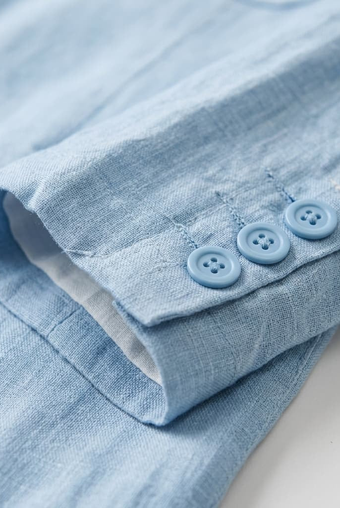 Unstructured notch lapel linen blazer, view 5