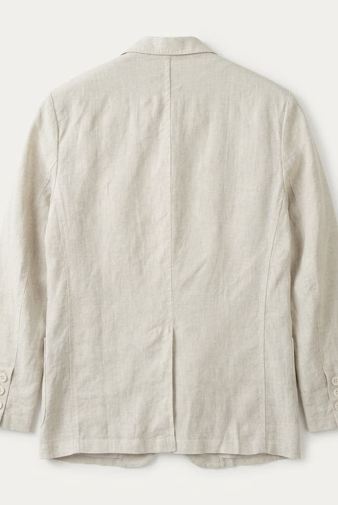 Unstructured notch lapel linen blazer, view 8