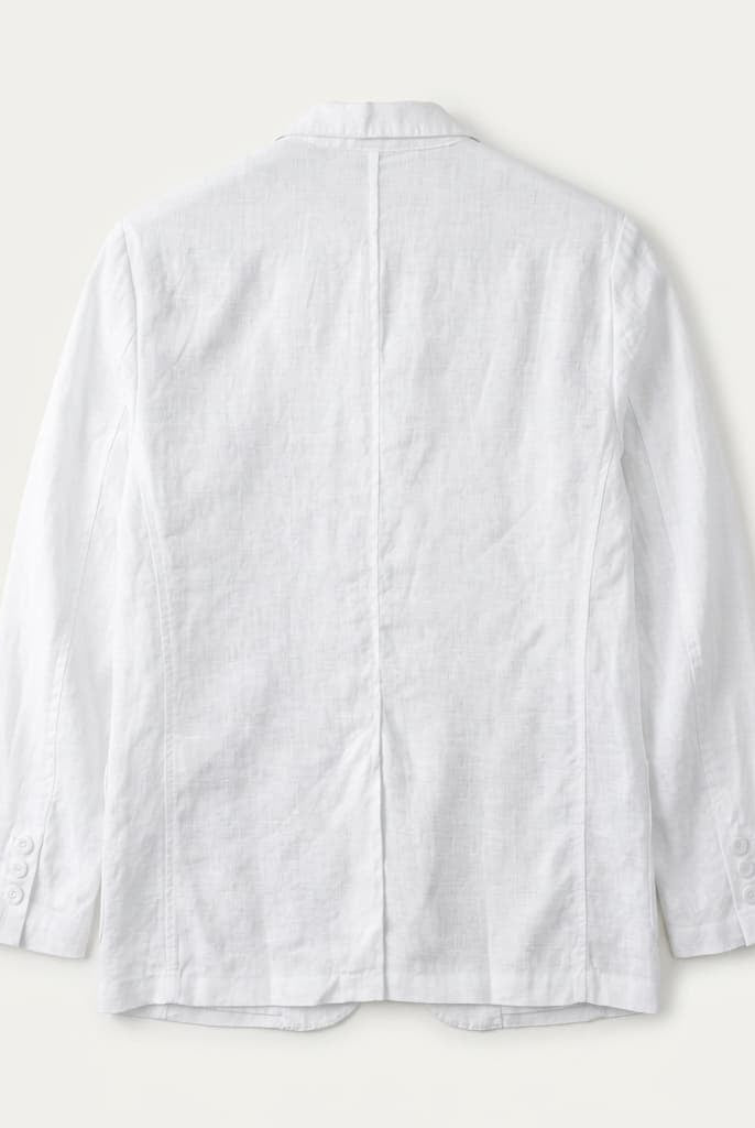 Unstructured notch lapel linen blazer, view 15