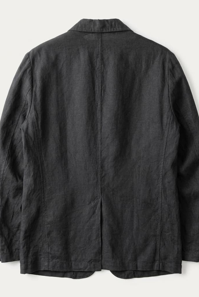 Unstructured notch lapel linen blazer, view 13