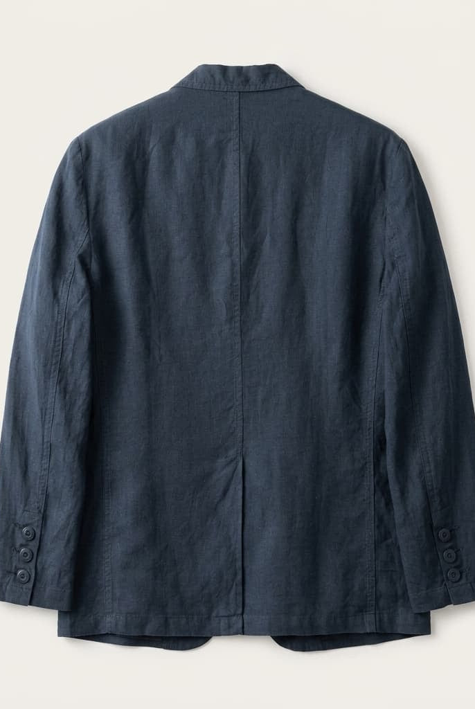 Unstructured notch lapel linen blazer, view 11