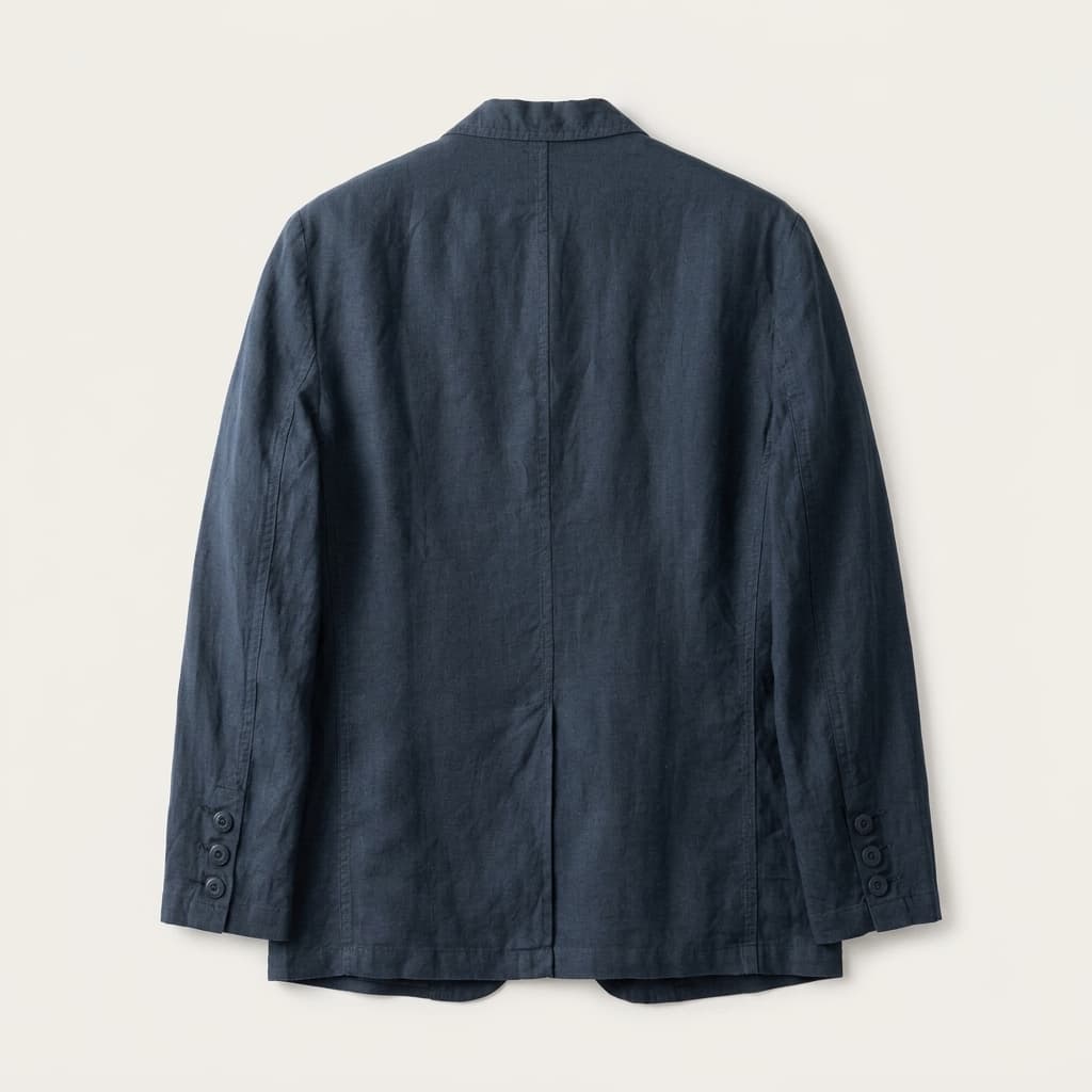 Unstructured notch lapel linen blazer, view 11