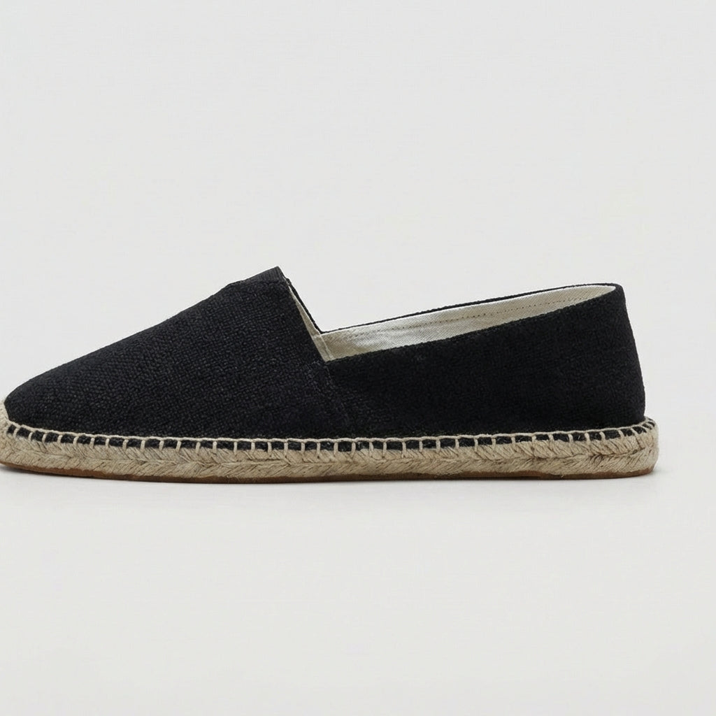 Slip on linen canvas espadrille loafer, view 8