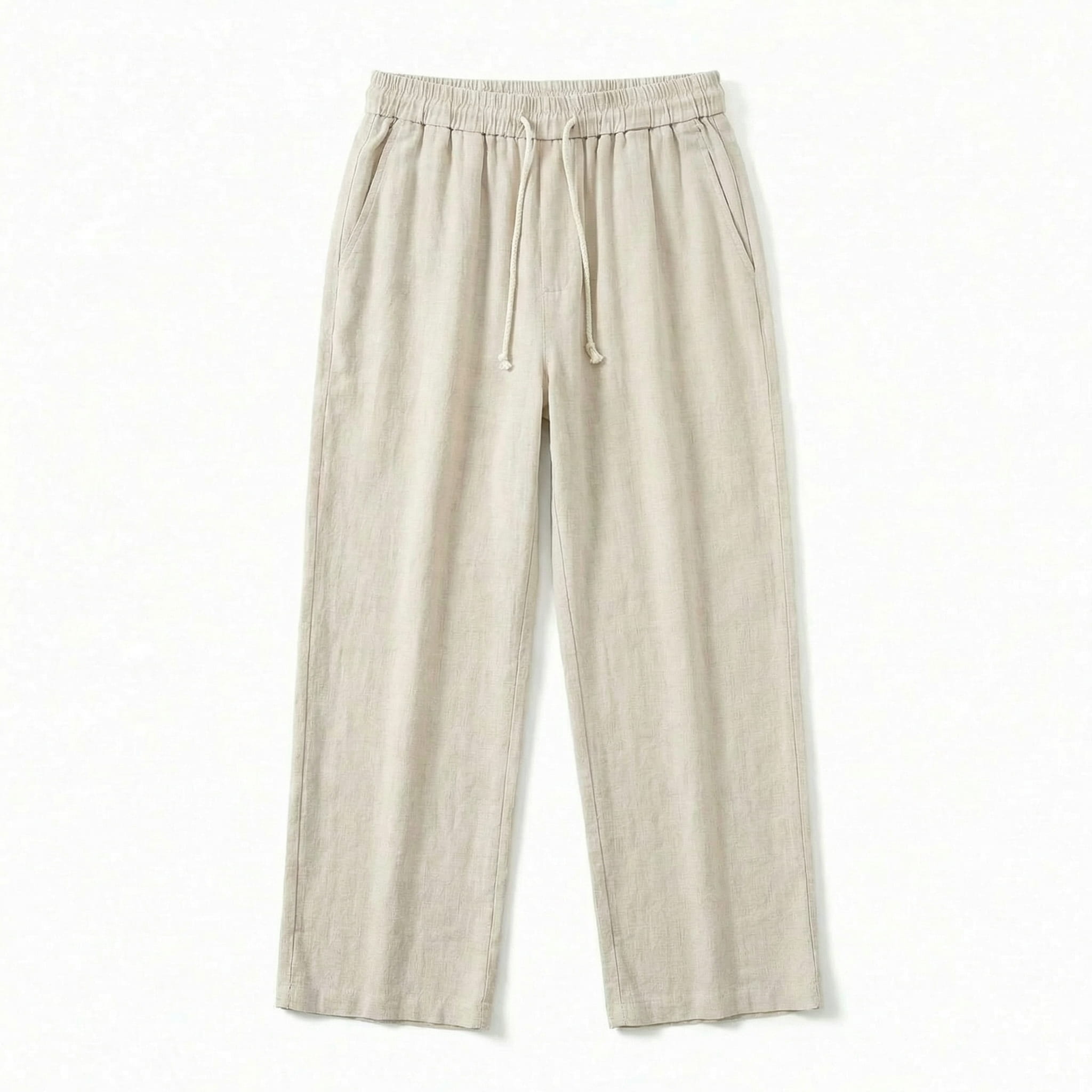 Prewashed linen two piece drawstring set, view 4