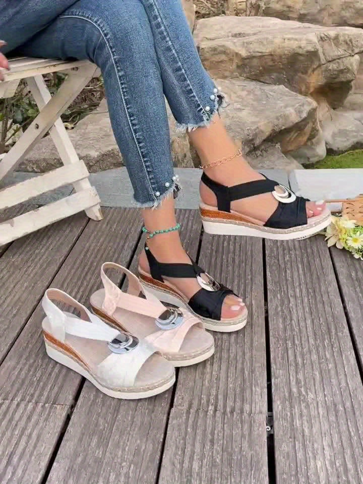 Braided rope platform summer sandal, view 4