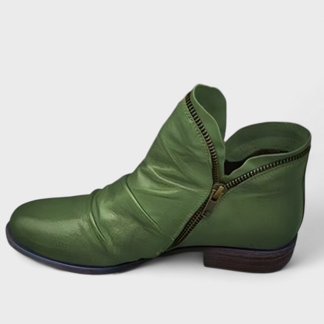Contoured fit orthopedic ankle boot in green