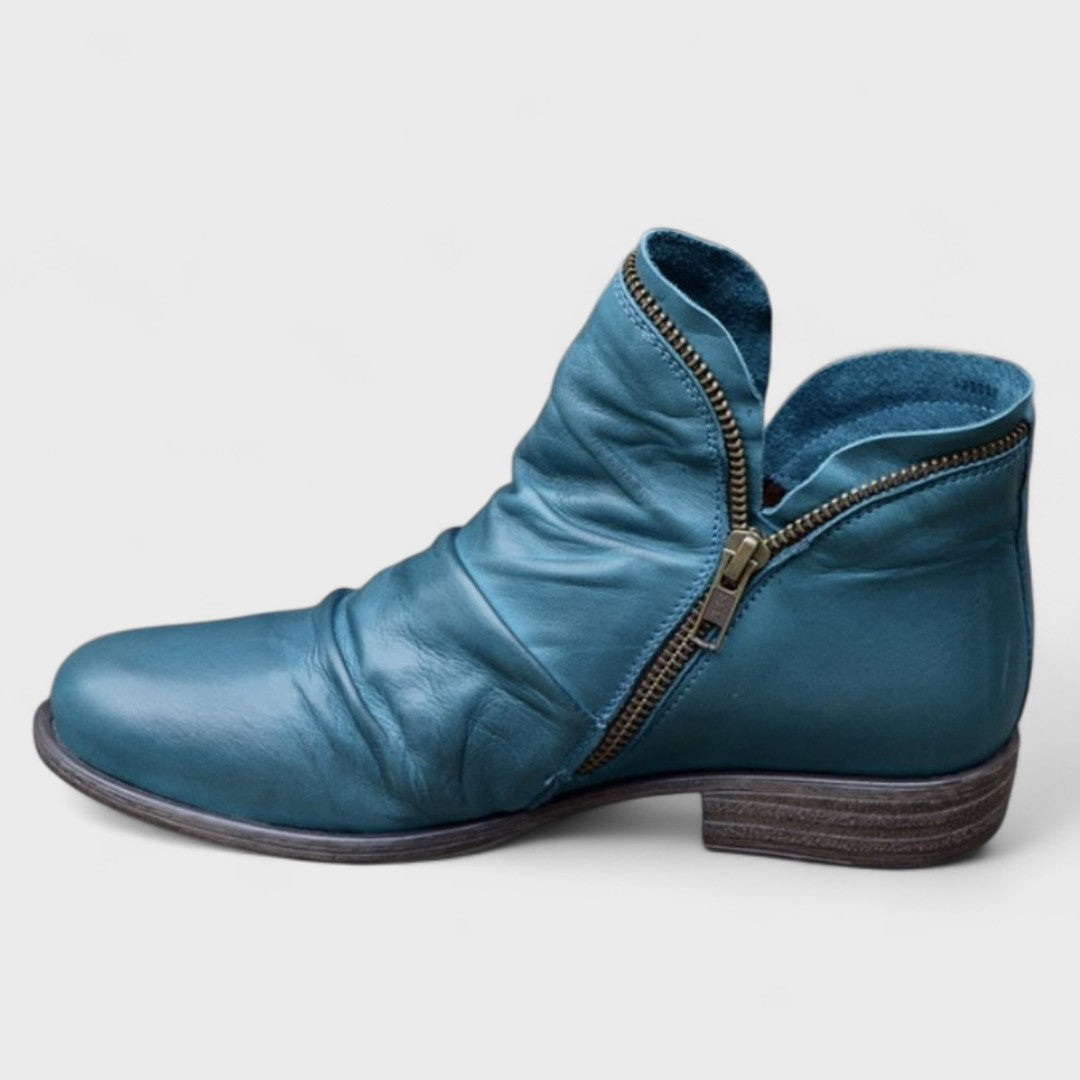 Contoured fit orthopedic ankle boot in blue