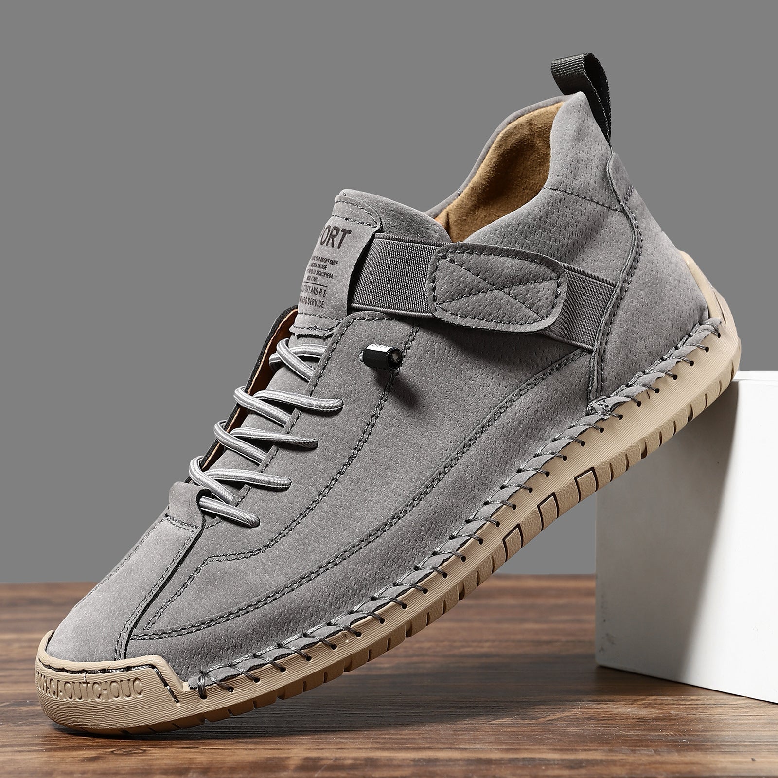 Spacious toe box lightweight everyday sneaker in gray