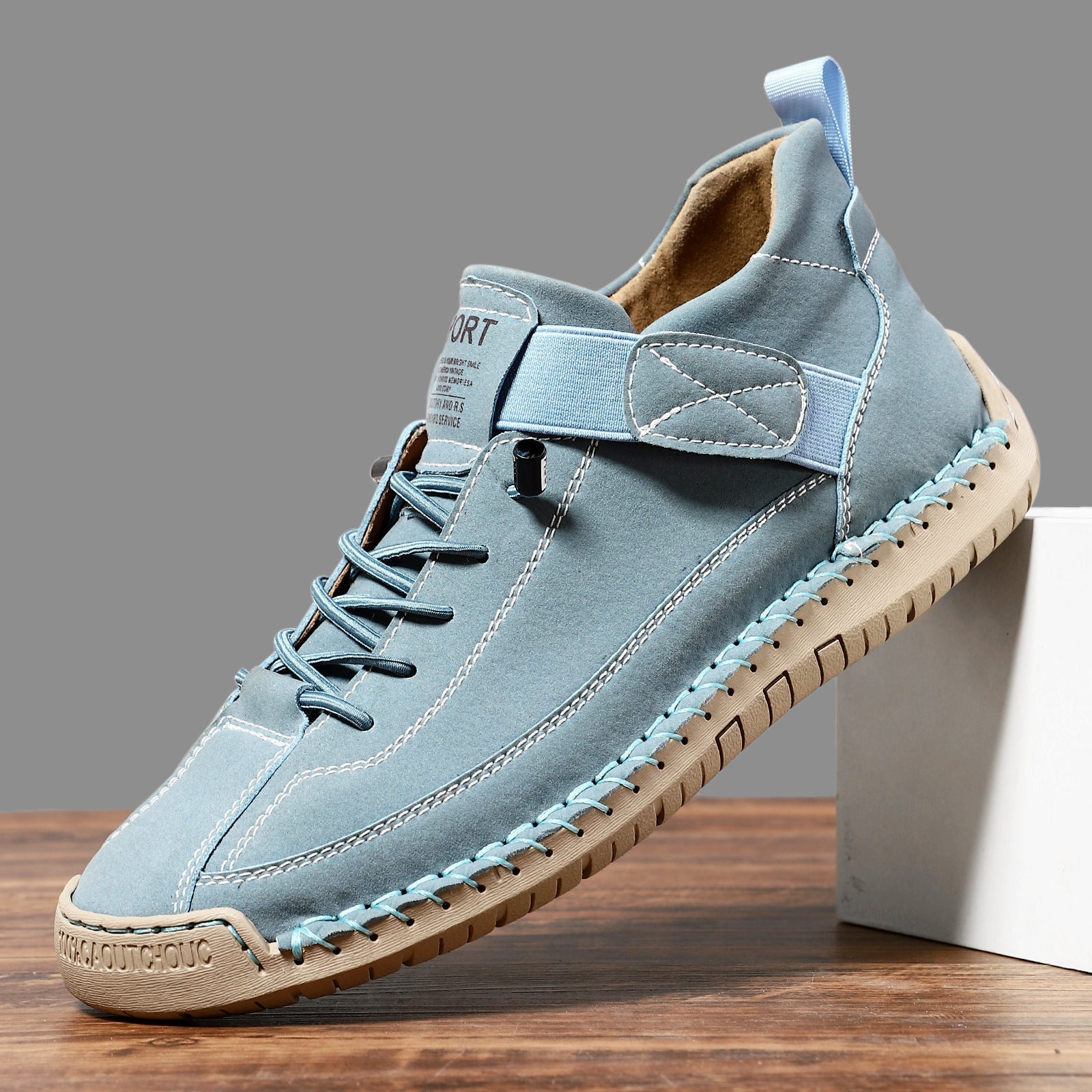 Spacious toe box lightweight everyday sneaker in sky blue