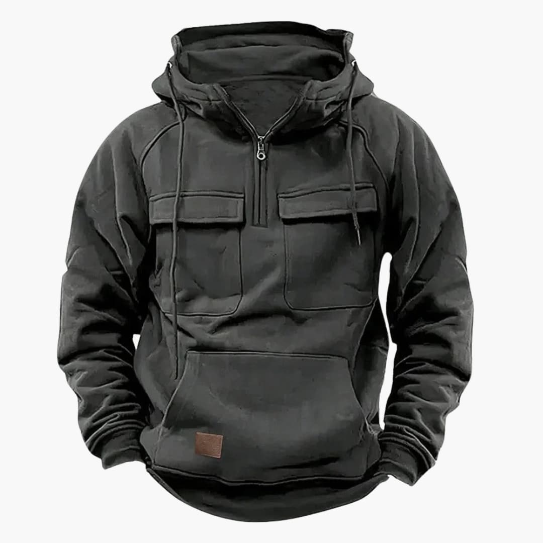Men's Half Zip Pullover Hoodie Chest Pocket