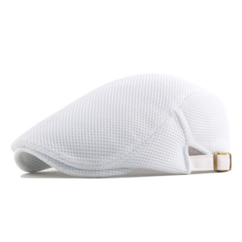 Men's Mesh Beret Flat Cap Adjustable Ivy Cap