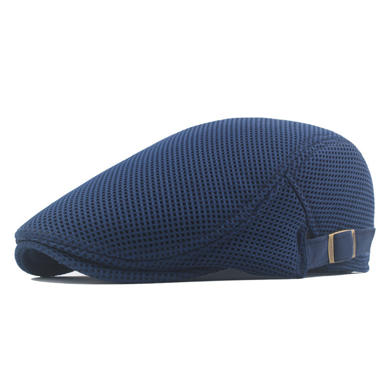 Men's Mesh Beret Flat Cap Adjustable Ivy Cap