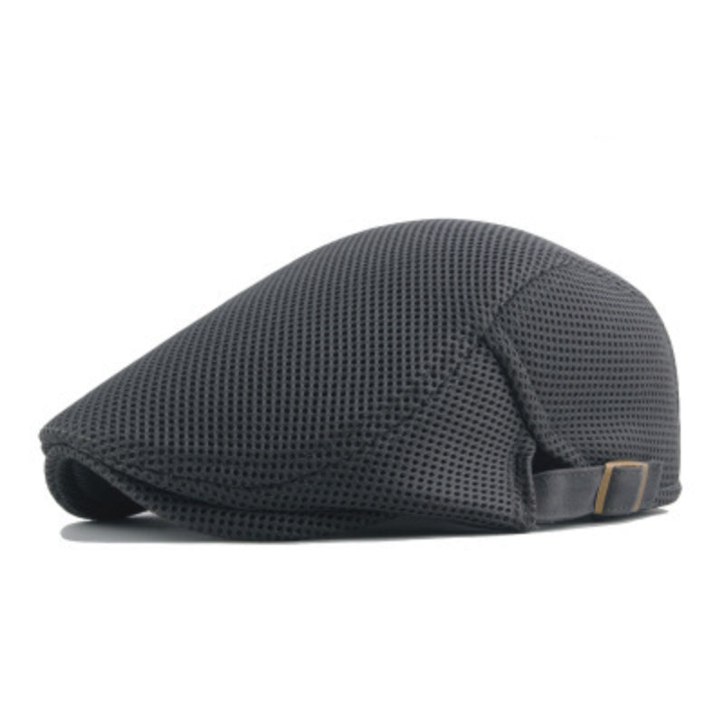 Men's Mesh Beret Flat Cap Adjustable Ivy Cap