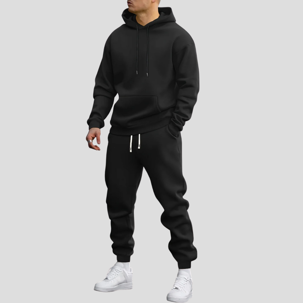 Men's Pullover Hoodie Tracksuit Set with Jogger Pants