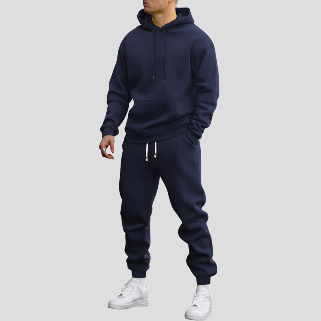 Men's Pullover Hoodie Tracksuit Set with Jogger Pants
