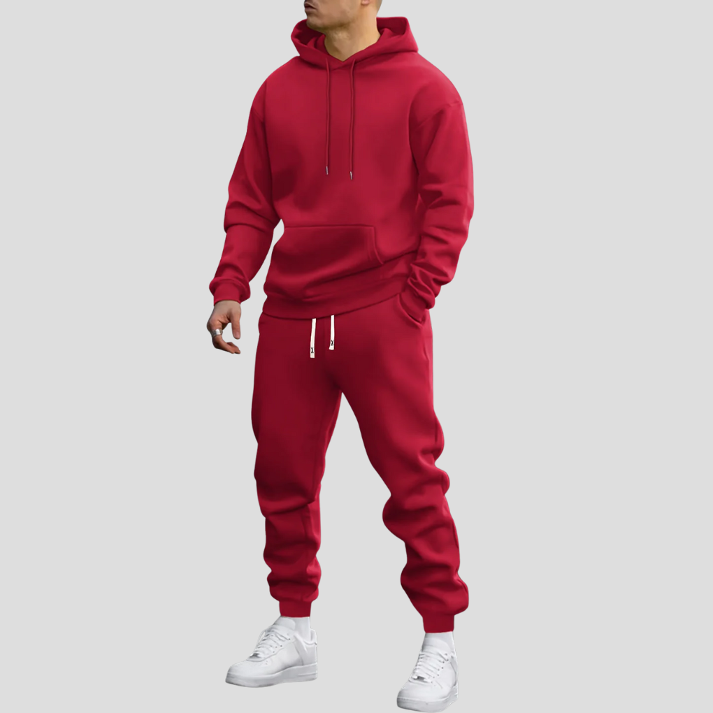Men's Pullover Hoodie Tracksuit Set with Jogger Pants