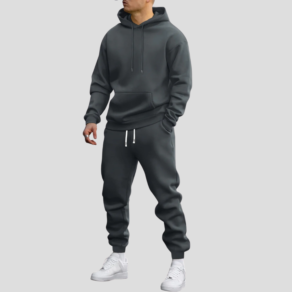 Men's Pullover Hoodie Tracksuit Set with Jogger Pants