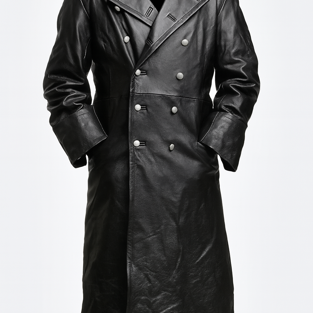 Men's Double Breasted Notch Lapel Long Coat