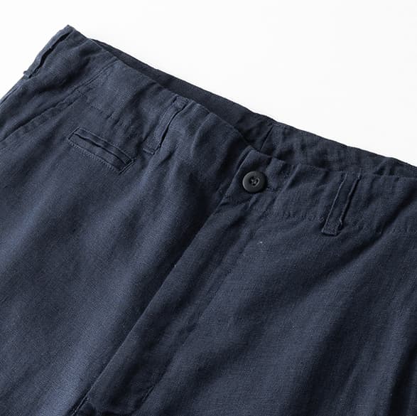 Relaxed tailored pre washed linen short, view 3