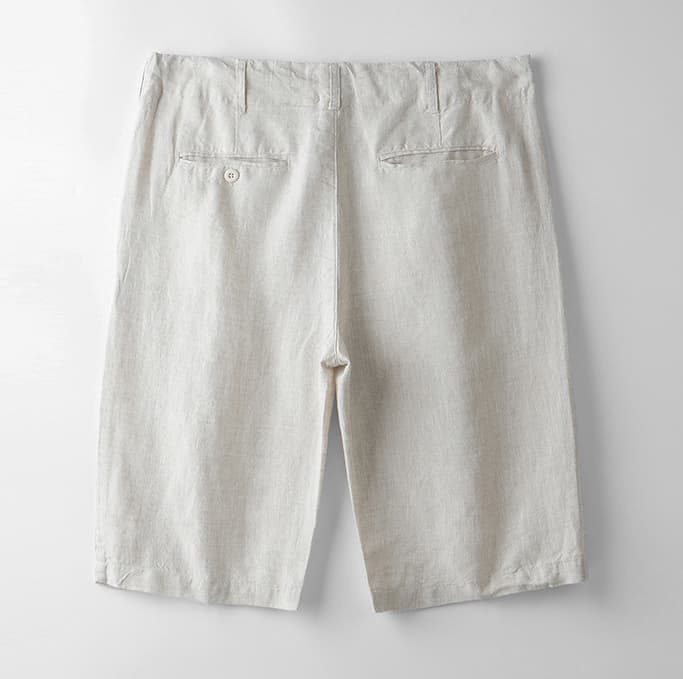 Relaxed tailored pre washed linen short, view 7