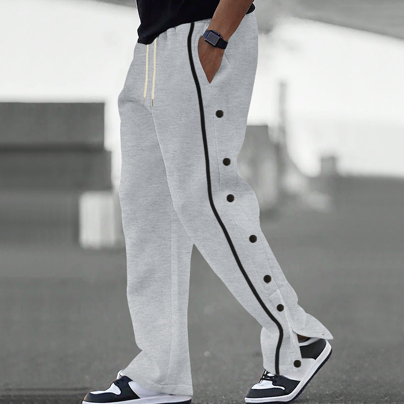 Snap button relaxed sporty jogging pant, view 6