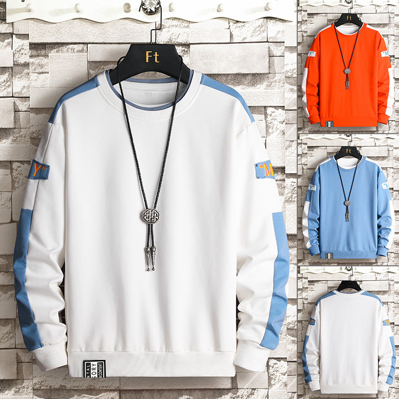 Cotton blend sporty crew neck sweatshirt, view 1