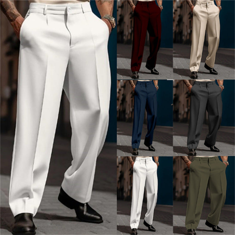 High waist double pleat wide leg suit pant, view 2