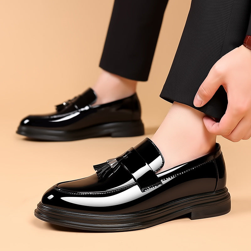 Faux Leather Tassel Loafers with Rubber Sole for Men