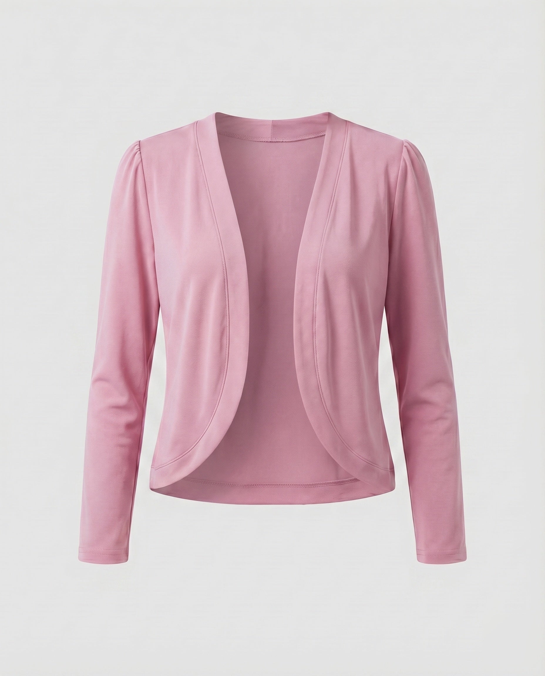 Shawl collar open front tailored bolero blazer in pink