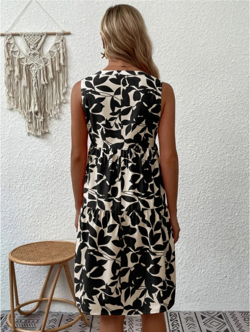 Boho floral V-neck strappy mini dress, view 7