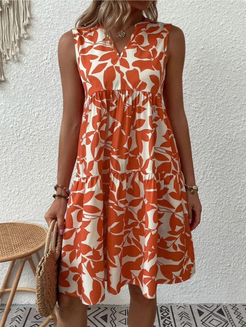 Boho floral V-neck strappy mini dress, view 8