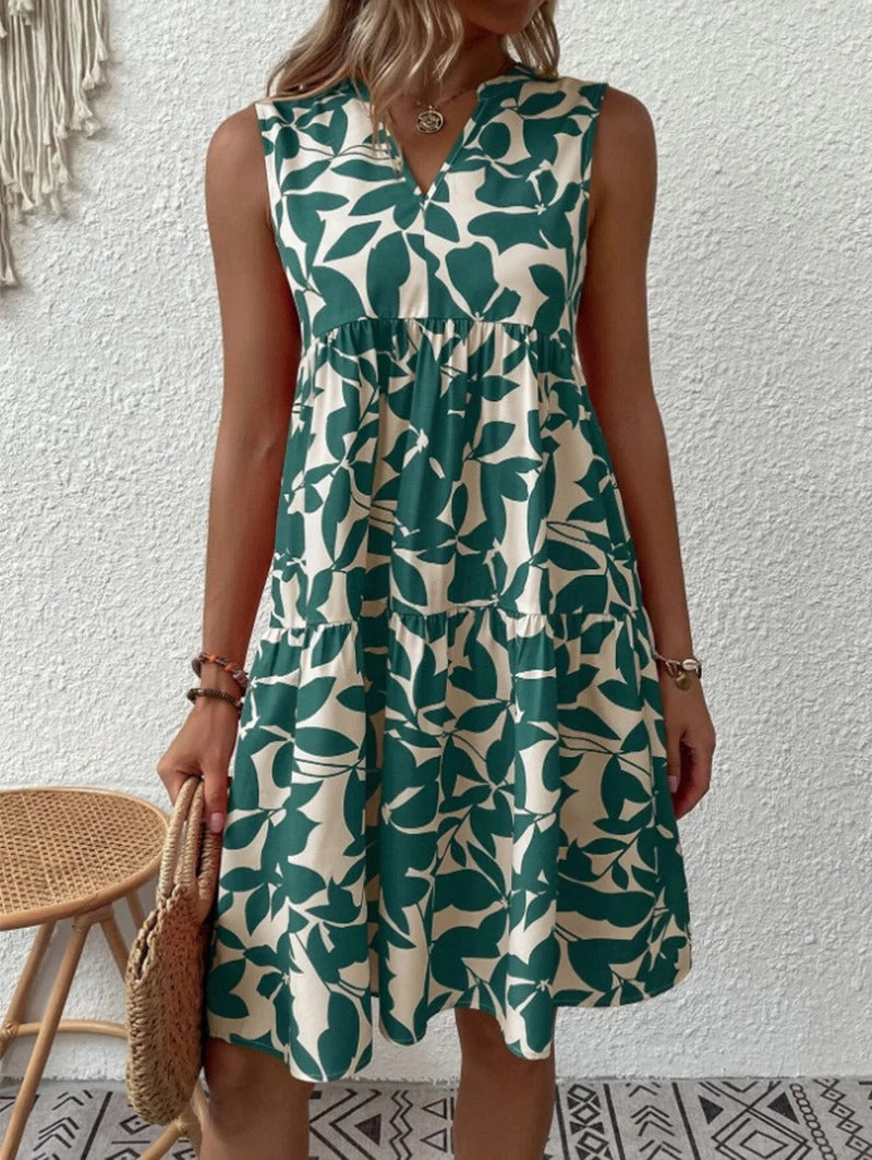 Boho floral V-neck strappy mini dress, view 13