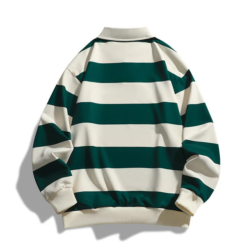 Classic striped collared rugby shirt, view 8