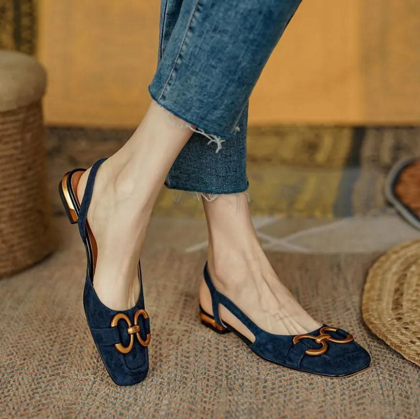 Flexible sole slingback flat, view 1
