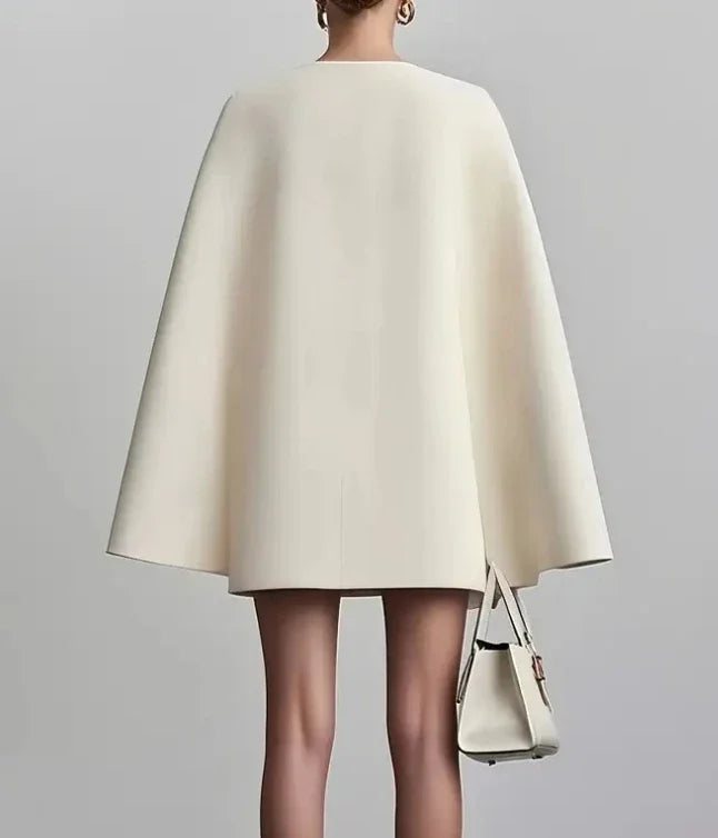 Double breasted cape sleeve blazer mini dress, view 2