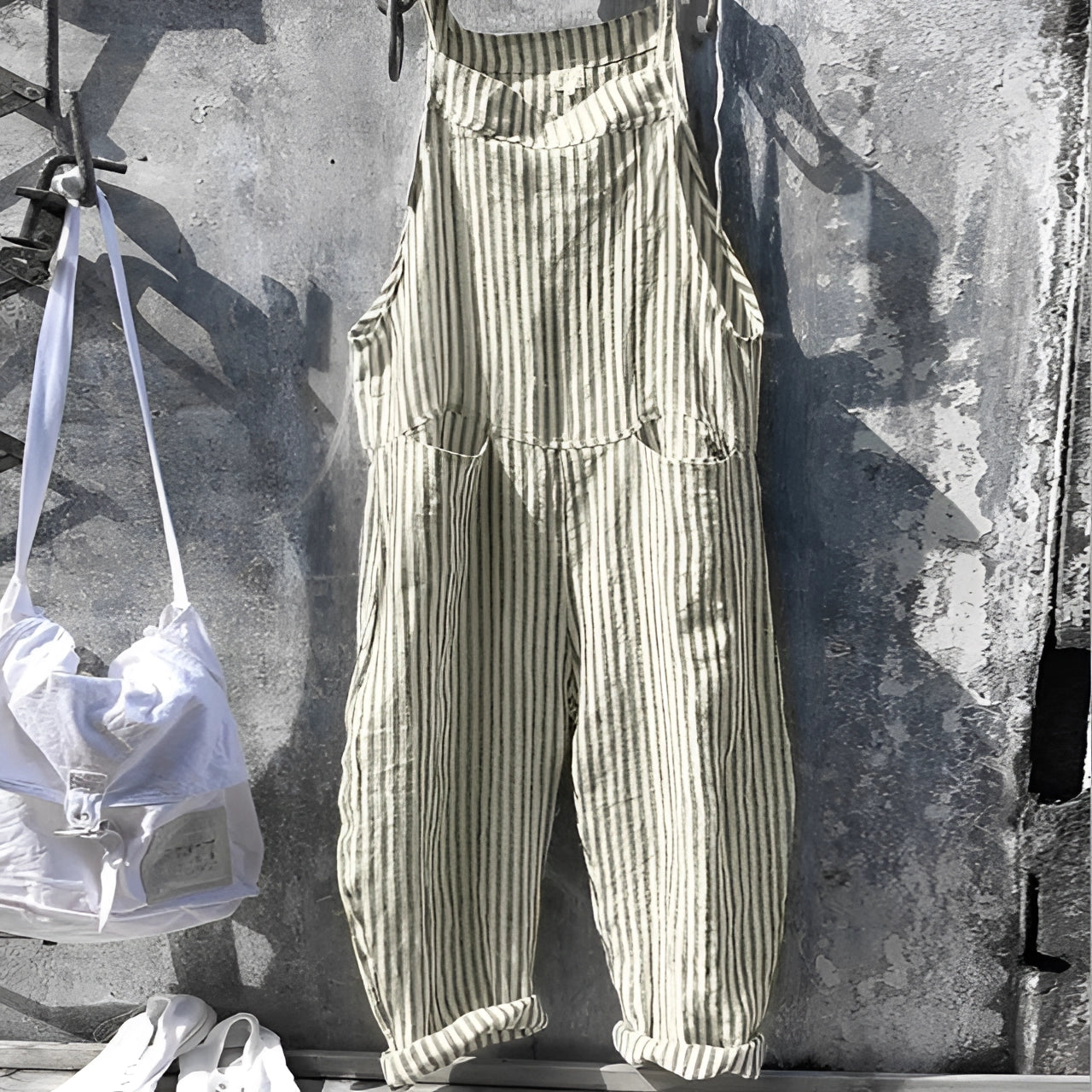 Vintage adjustable strap overall with pockets in green