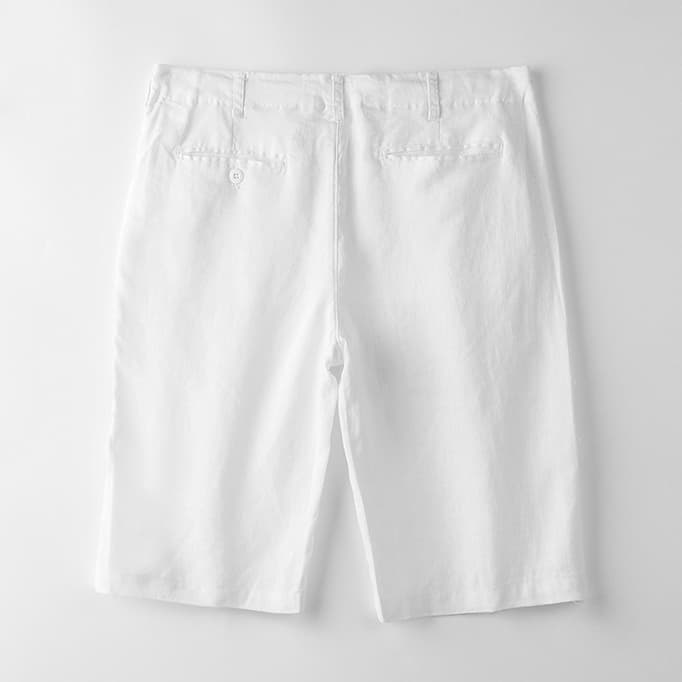 Relaxed tailored pre washed linen short, view 9