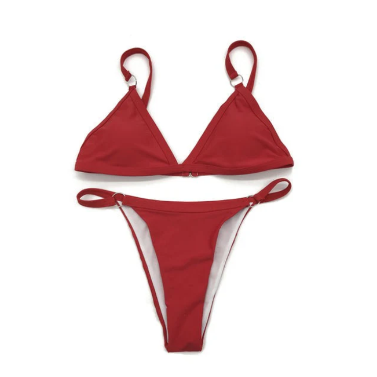 Women's O-Ring Triangle Bikini Two Piece Swimsuit
