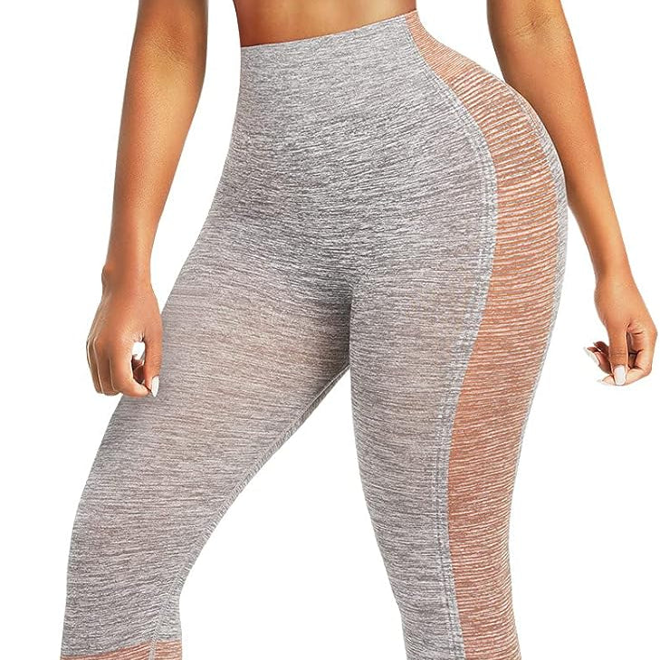 Women's Seamless Ombre 2-Piece Workout Set Long Sleeve Crop Top & Leggings