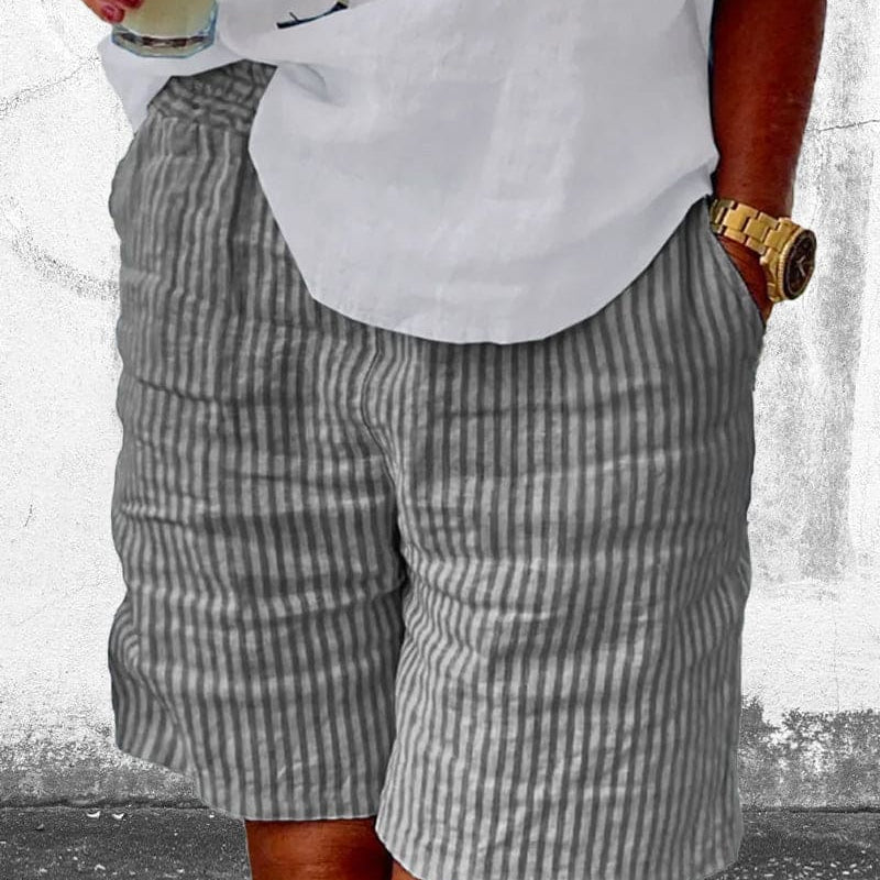 Women's Striped Bermuda Shorts Linen