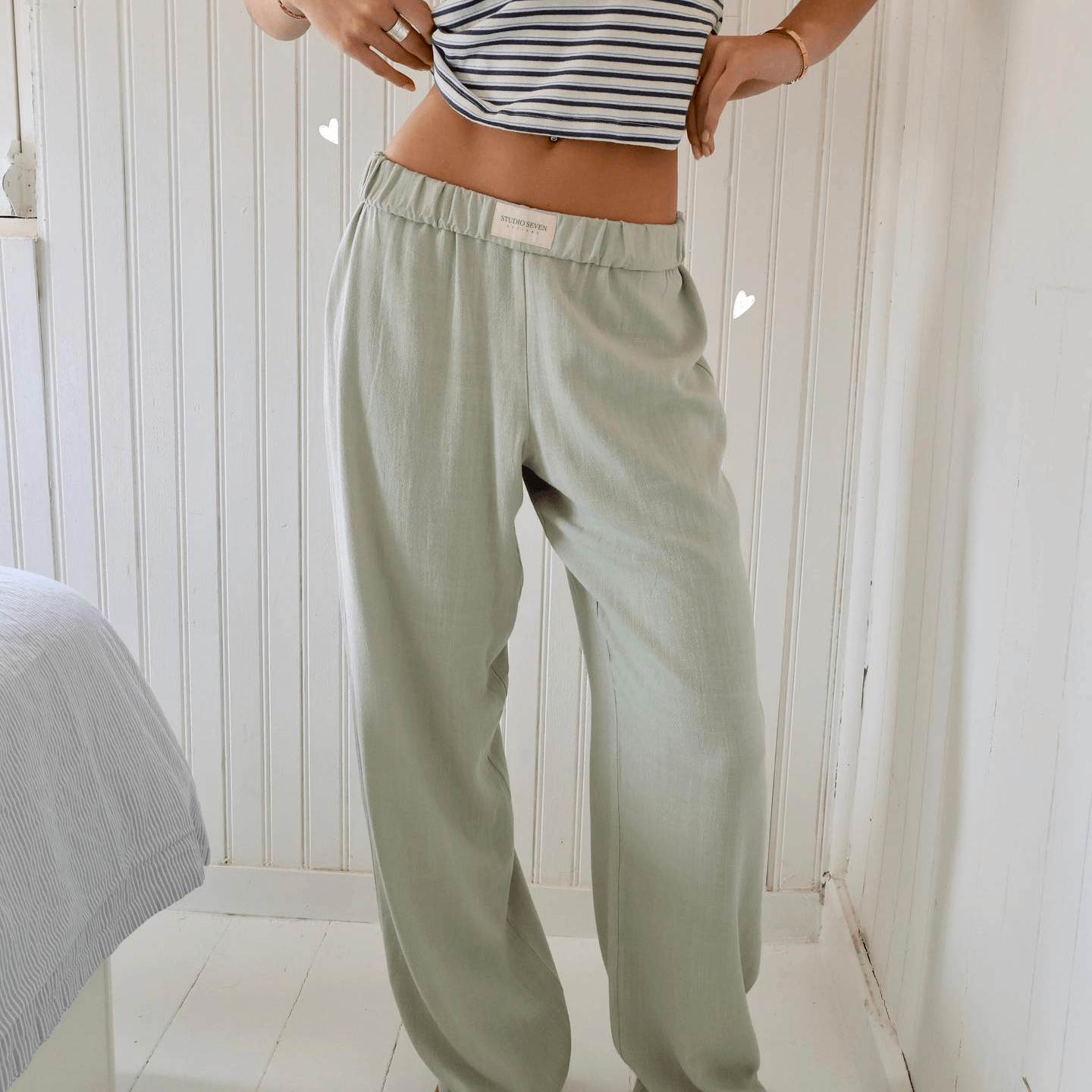 Women's Elastic Waist Straight Leg Lounge Pants
