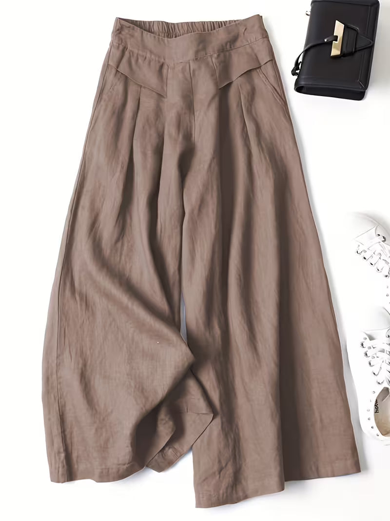 Breathable loose wide leg pant in rust